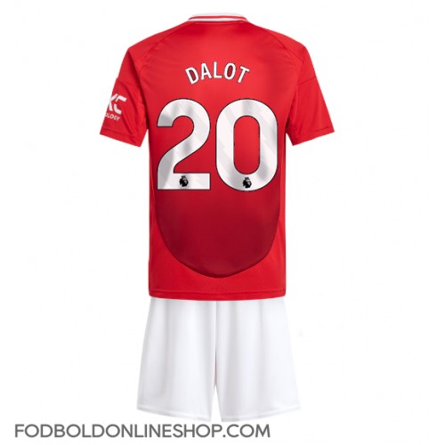 Manchester United Diogo Dalot #20 Hjemme Trøje Børn 2024-25 Kortærmet (+ Korte bukser)